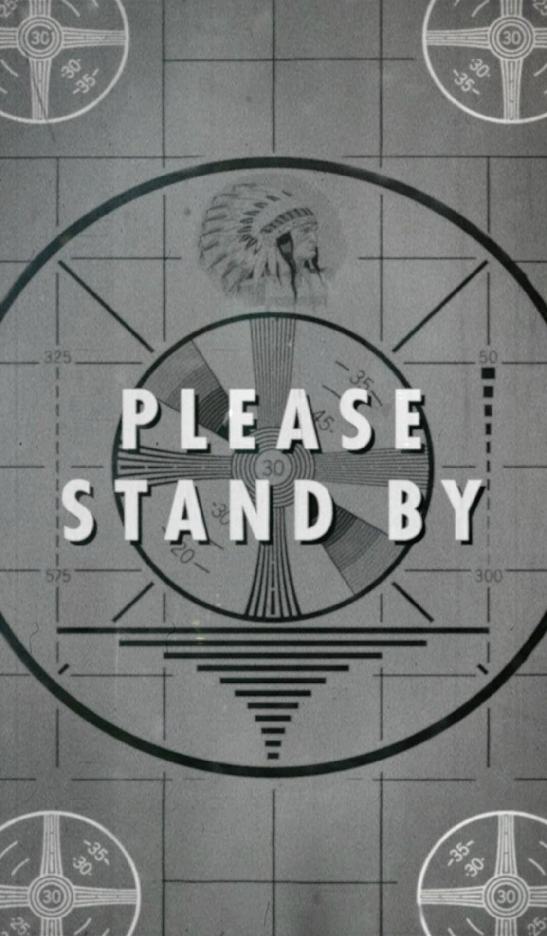 Vintage Please Stand By Television Screen Background