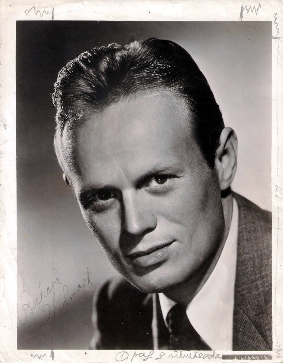 Vintage Portrait Of The Iconic Richard Widmark Background