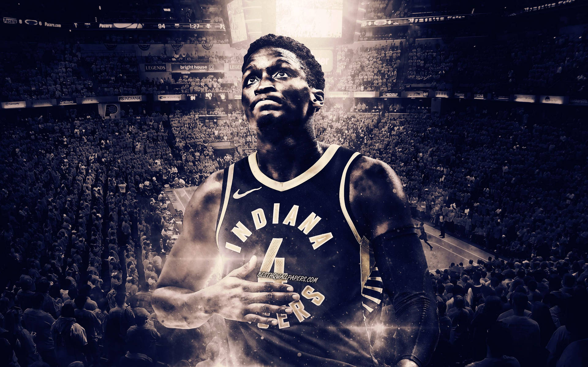Vintage Poster Of Victor Oladipo Background
