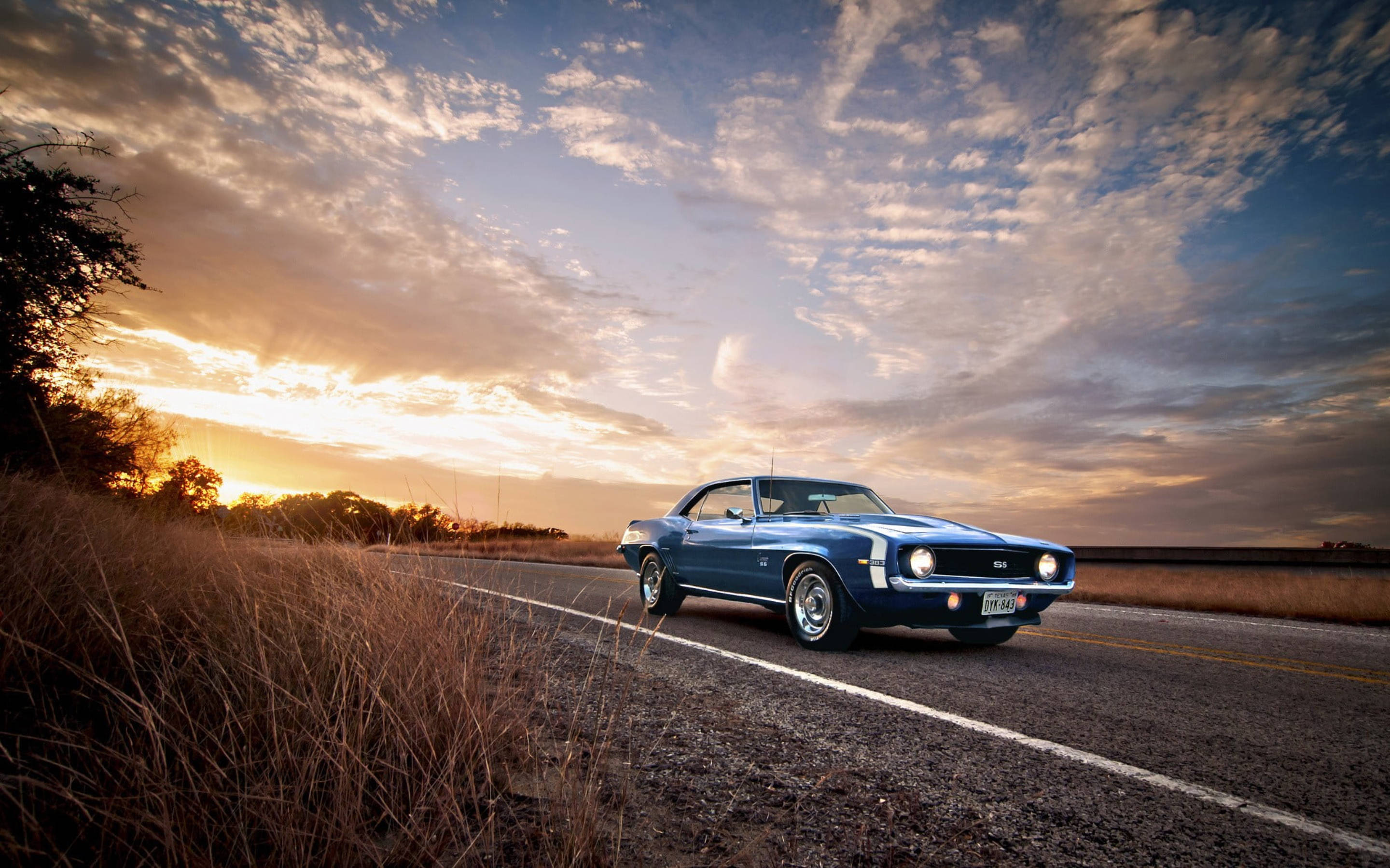 Vintage Powerhouse - The Classic Camaro Muscle Car Background