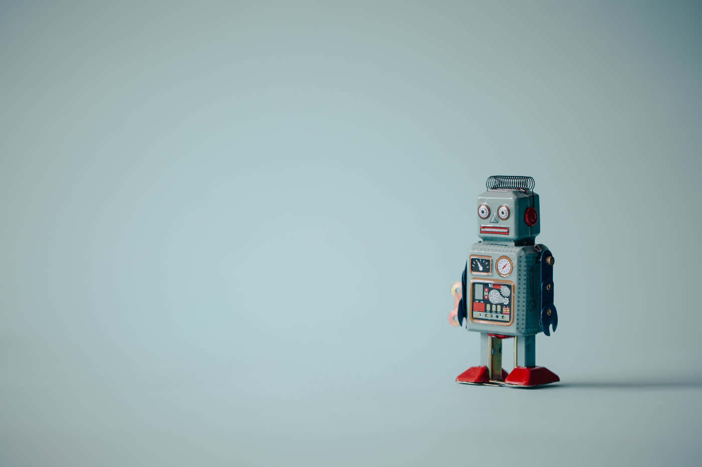 Vintage Robot Toy Educational Playtime Background