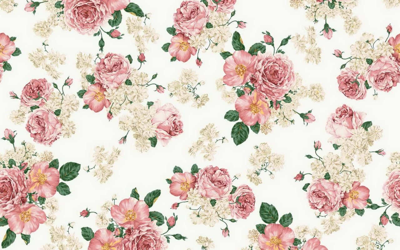 Vintage Rose Pastel Pink Aesthetic Computer Background