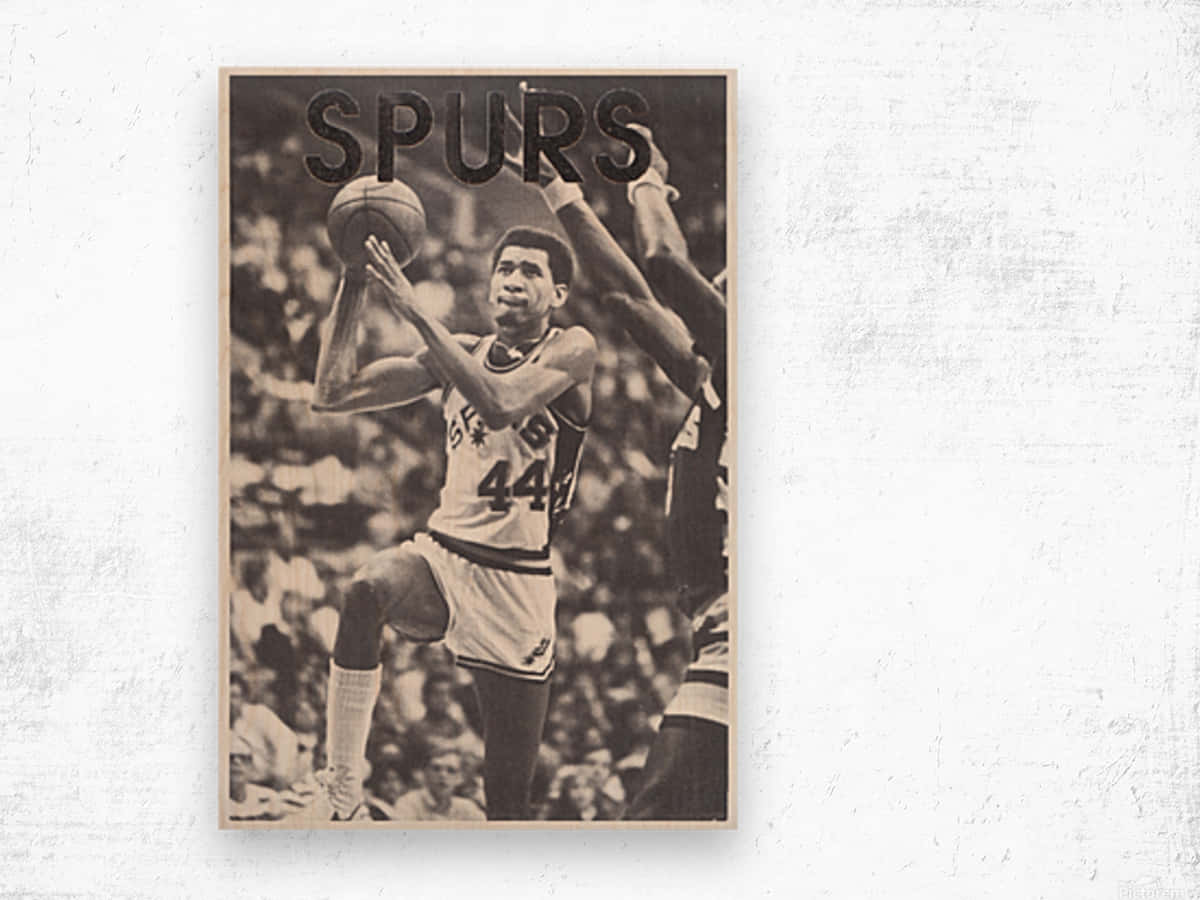 Vintage Sepia George Gervin Basketball Background