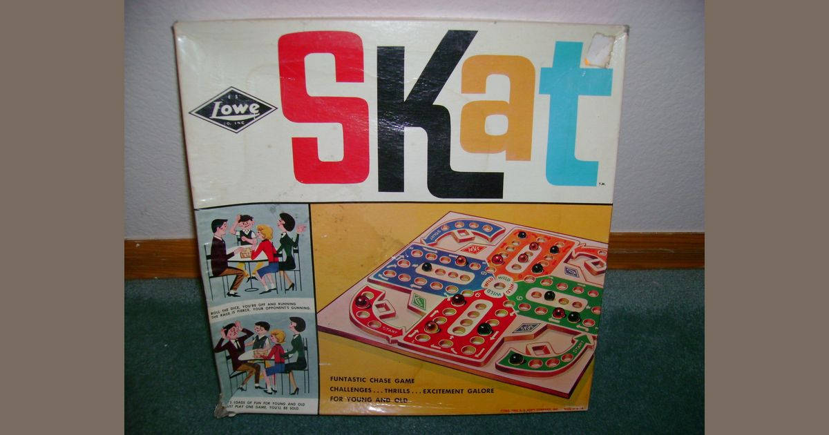 Vintage Skat Board Game Box Background