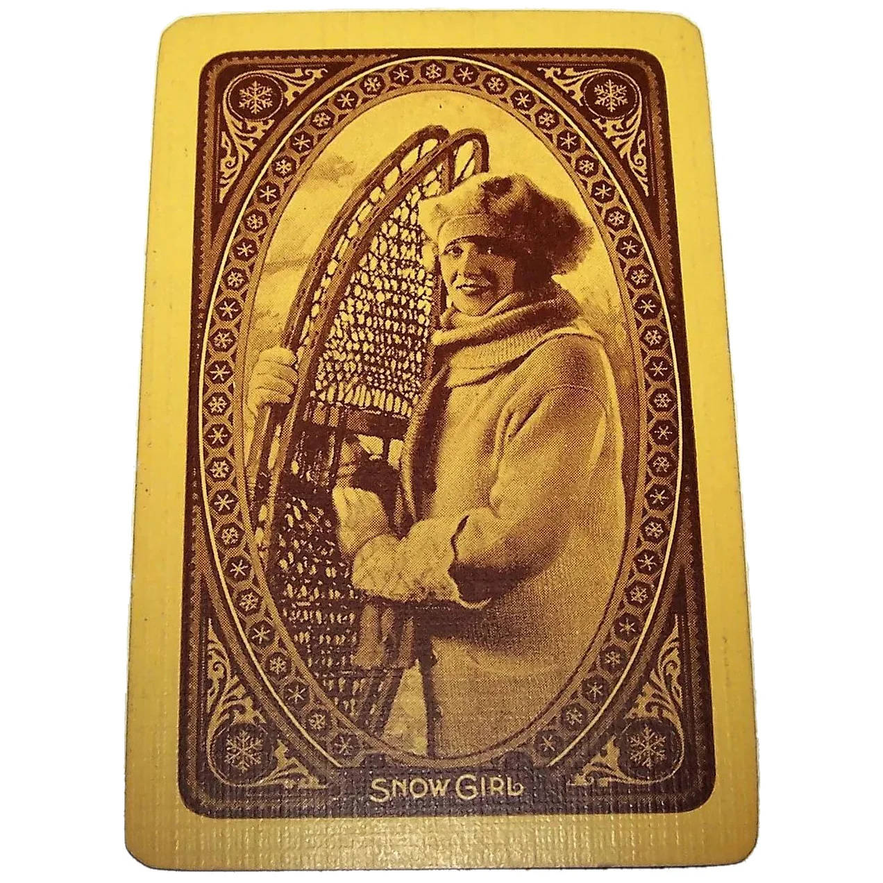 Vintage Snow Girl Playing Card