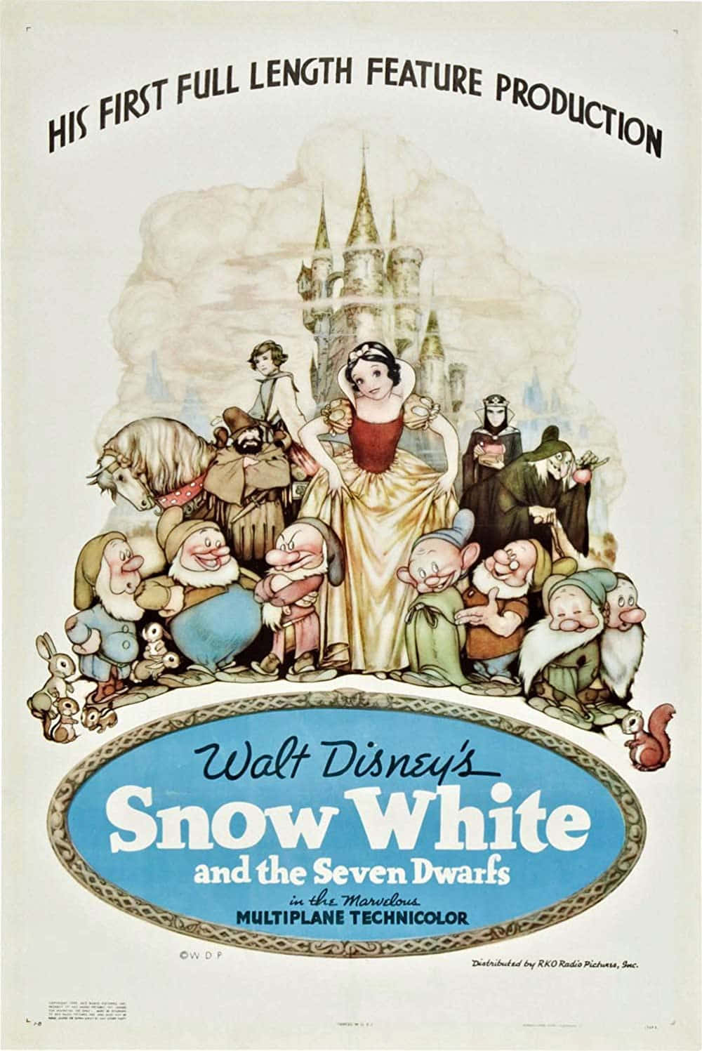 Vintage Snow White And The Seven Dwarfs Poster Background