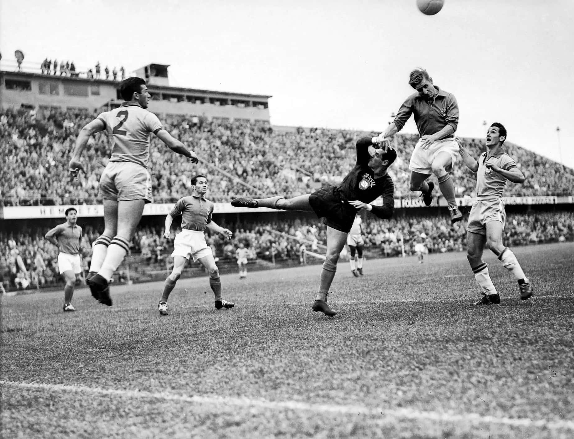 Vintage Soccer Match Action Background