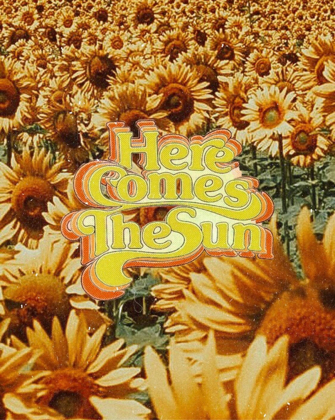 Vintage Sunflowers 70s Retro Aesthetic