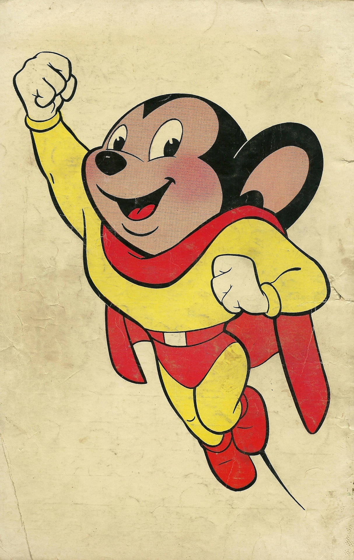 Vintage Superhero - Mighty Mouse In Full Vigor Background