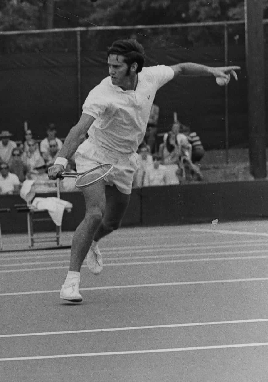 Vintage Tennis Player Action Shot