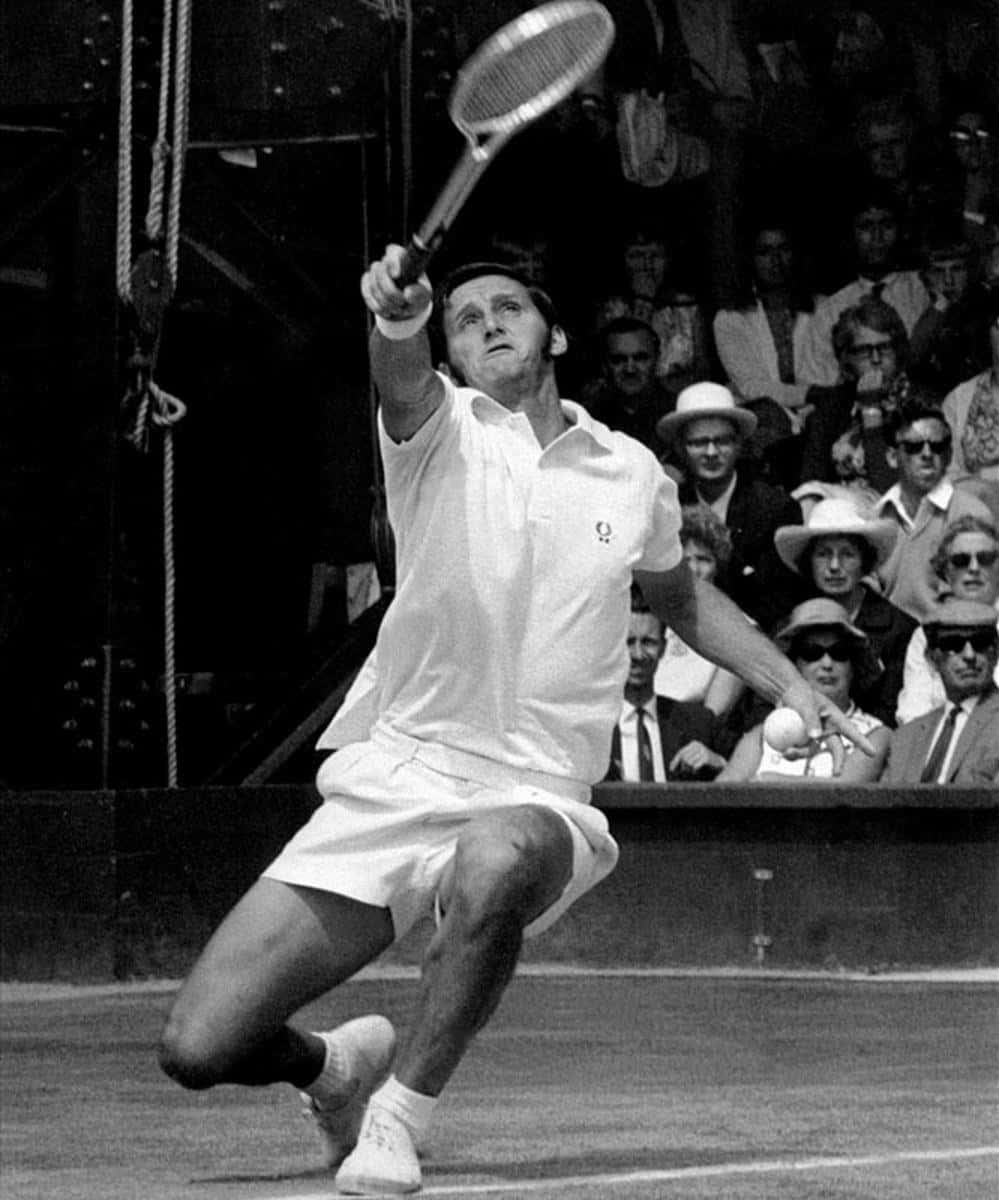 Vintage Tennis Player Action Shot