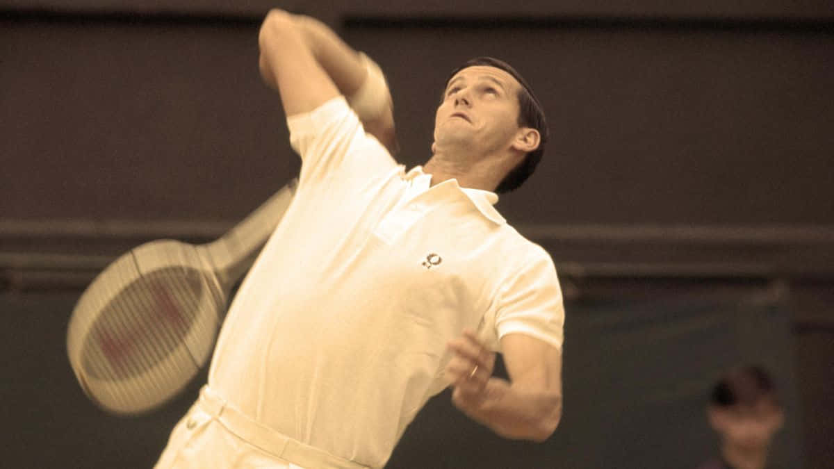 Vintage Tennis Player Serving Background