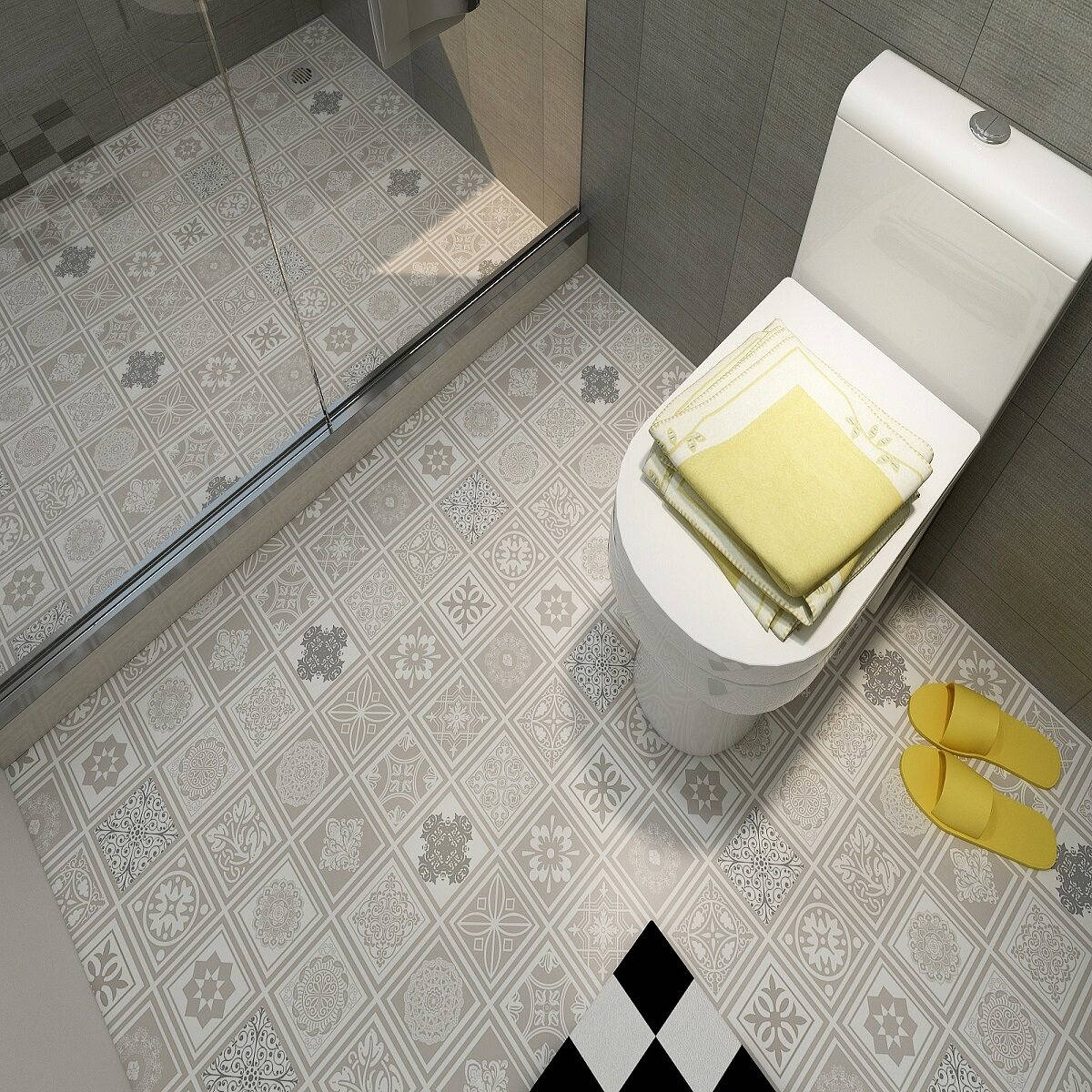 Vintage Tiled Bathroom Floor