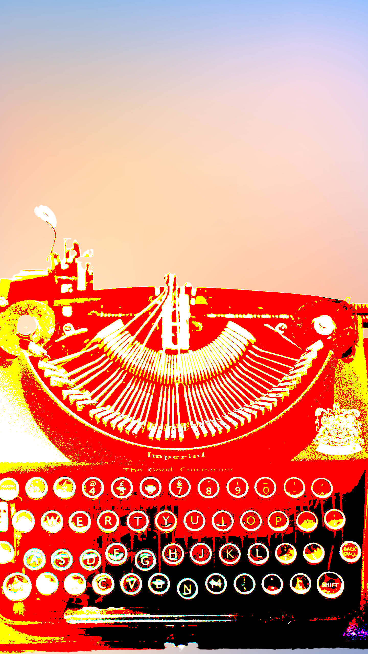 Vintage Typewriter In A Retro 80s Setup Background