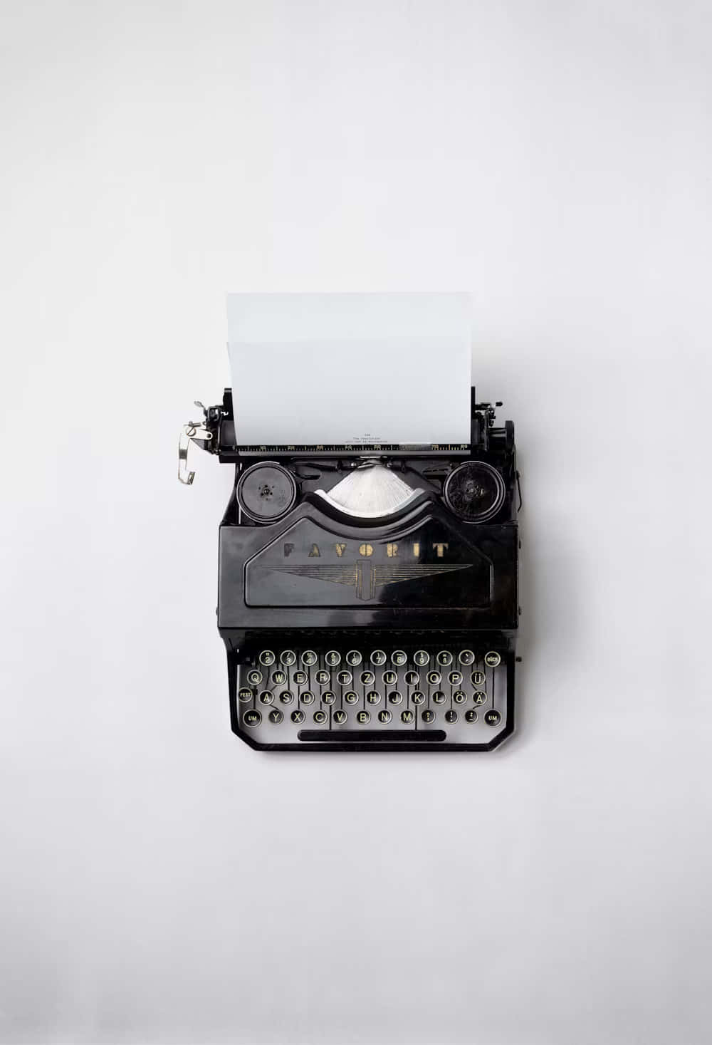 Vintage Typewriter Top View Background