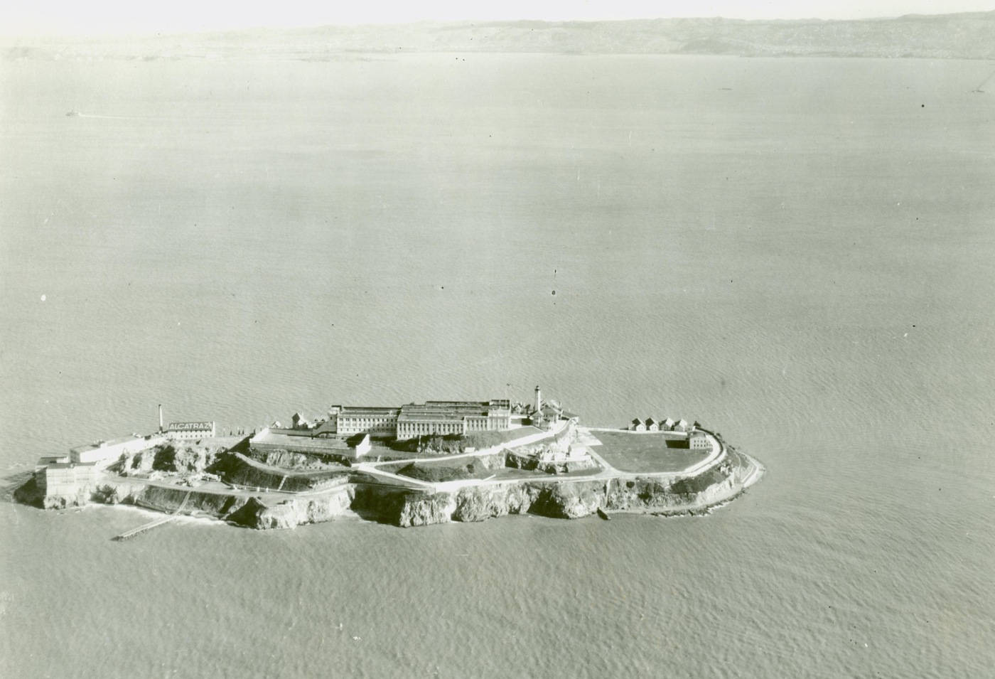 Vintage View Of Alcatraz Island At Mid 19th Century Background