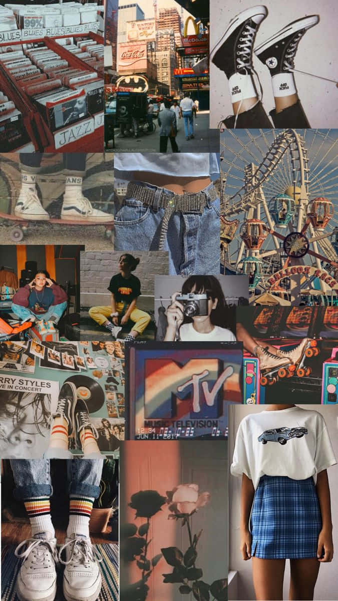 Vintage Wear Collage Art Mobile Background