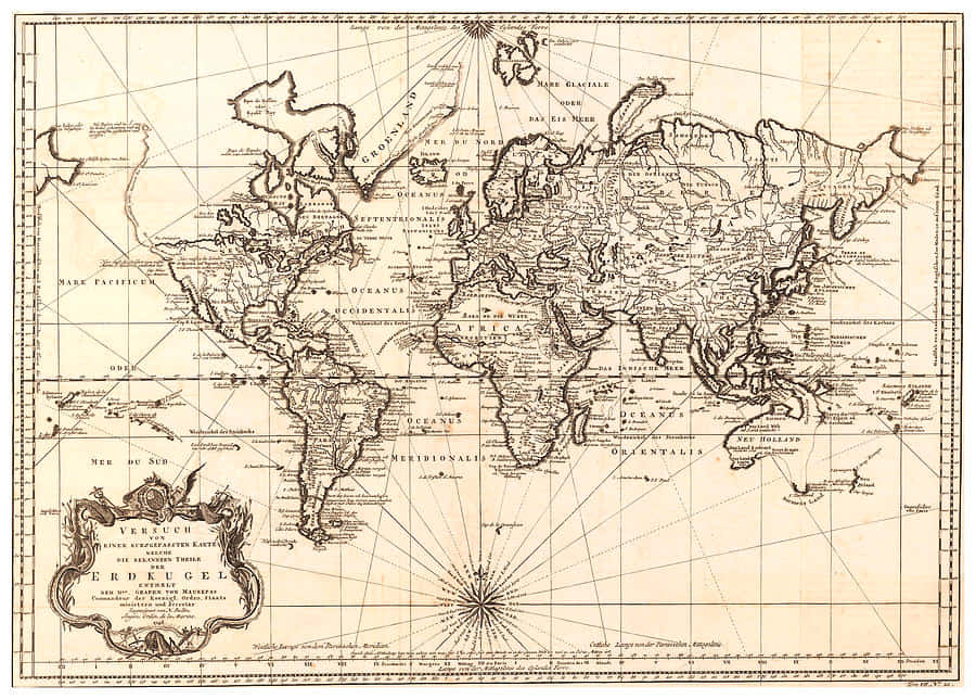 Vintage World Map Antique Style Background