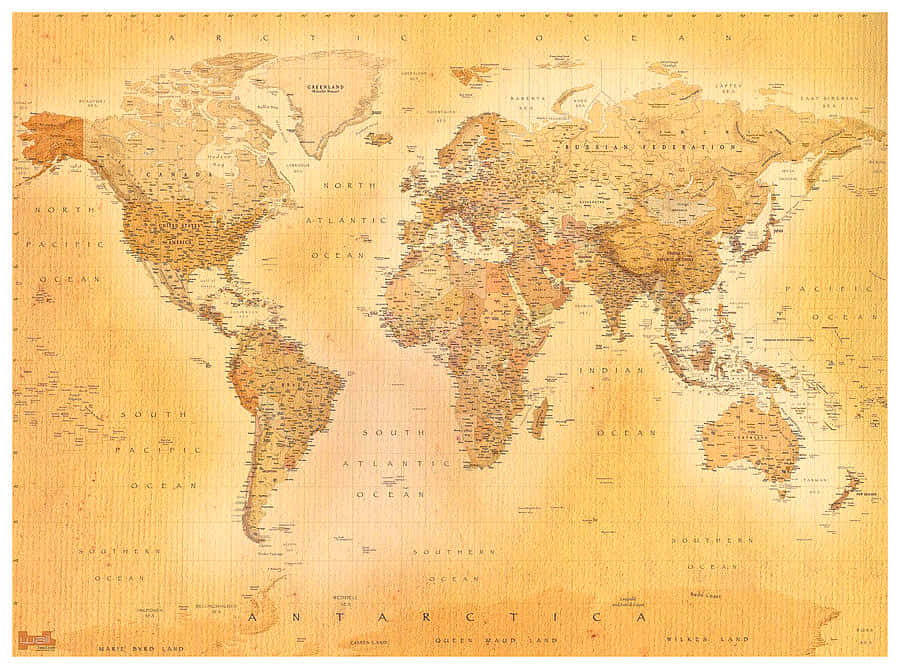 Vintage World Map Antique Style Background