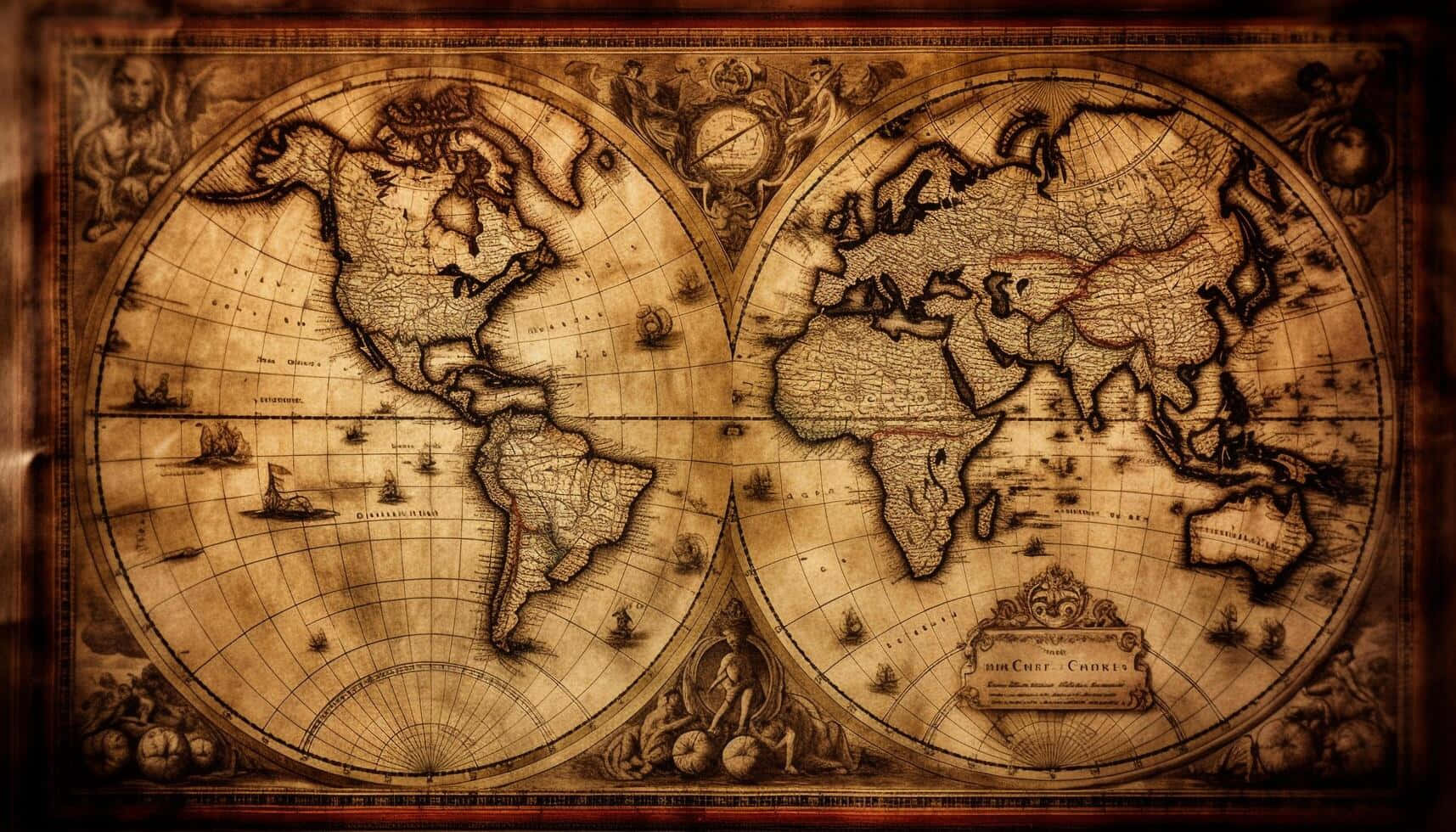 Vintage World Map Antique Style Background