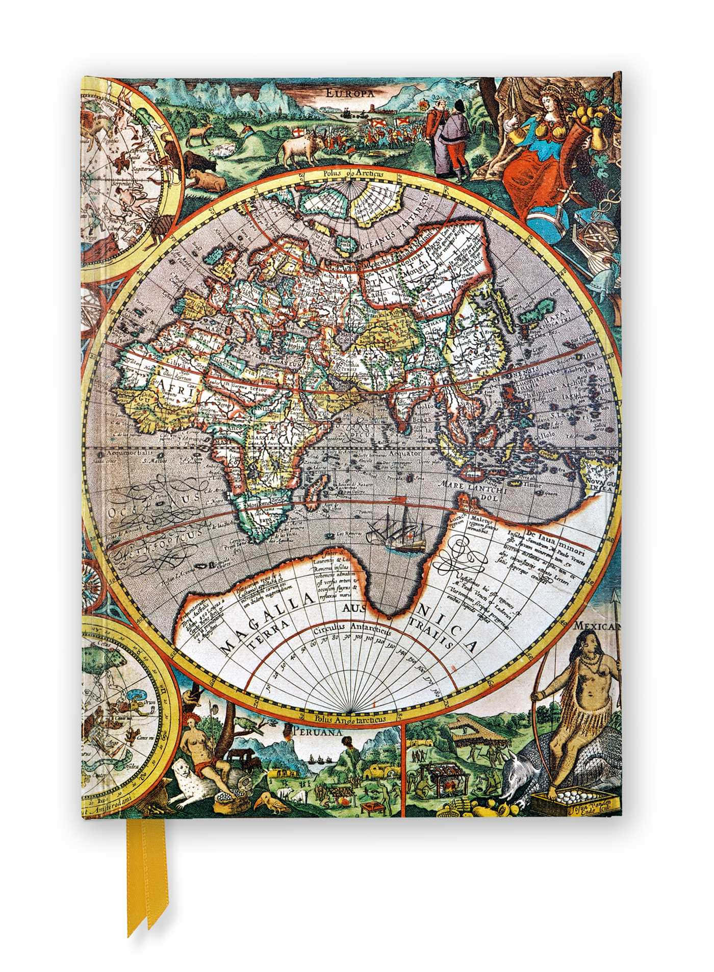 Vintage World Map Colorful Illustration Background