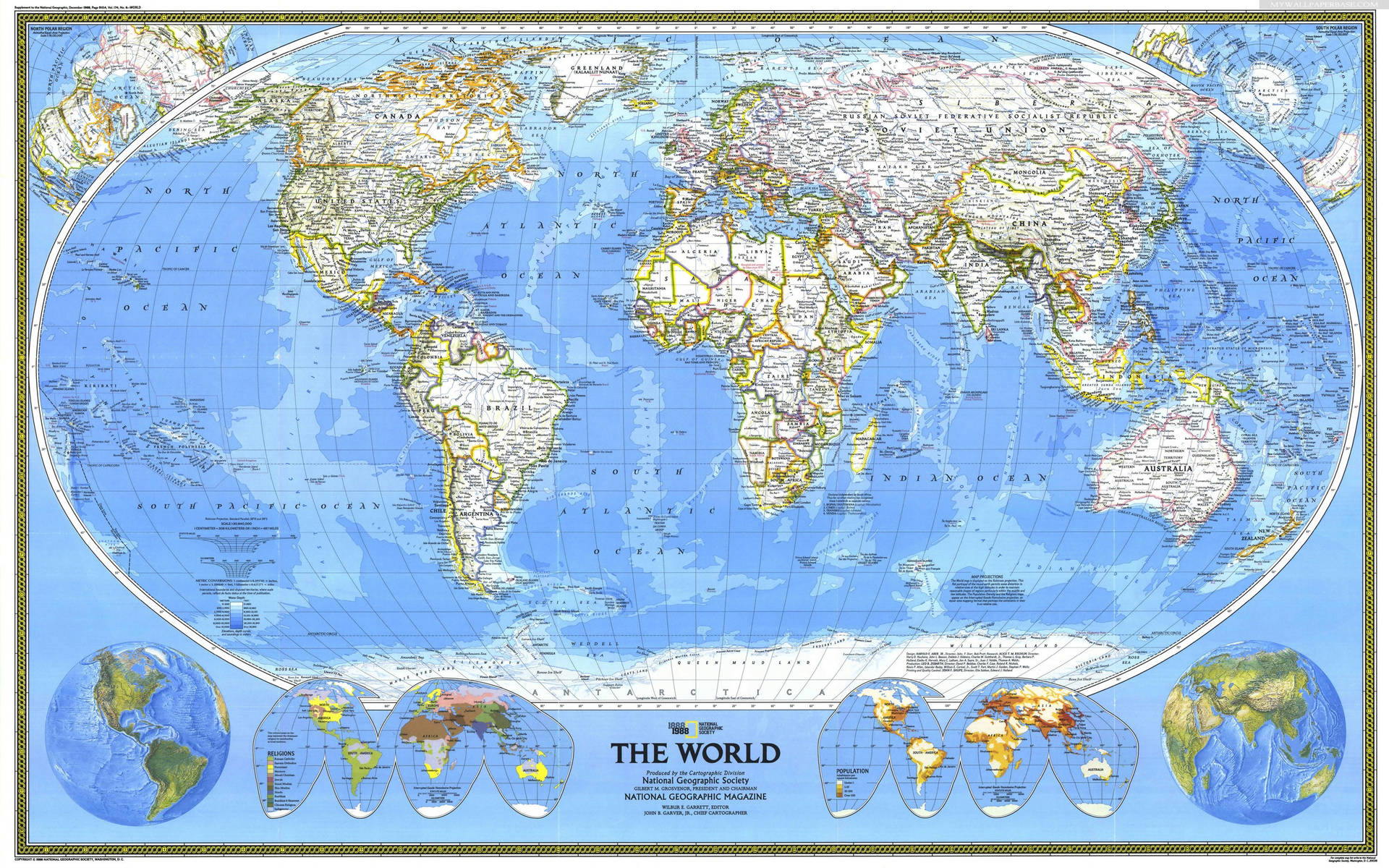 Vintage World Map Wallpaper Background