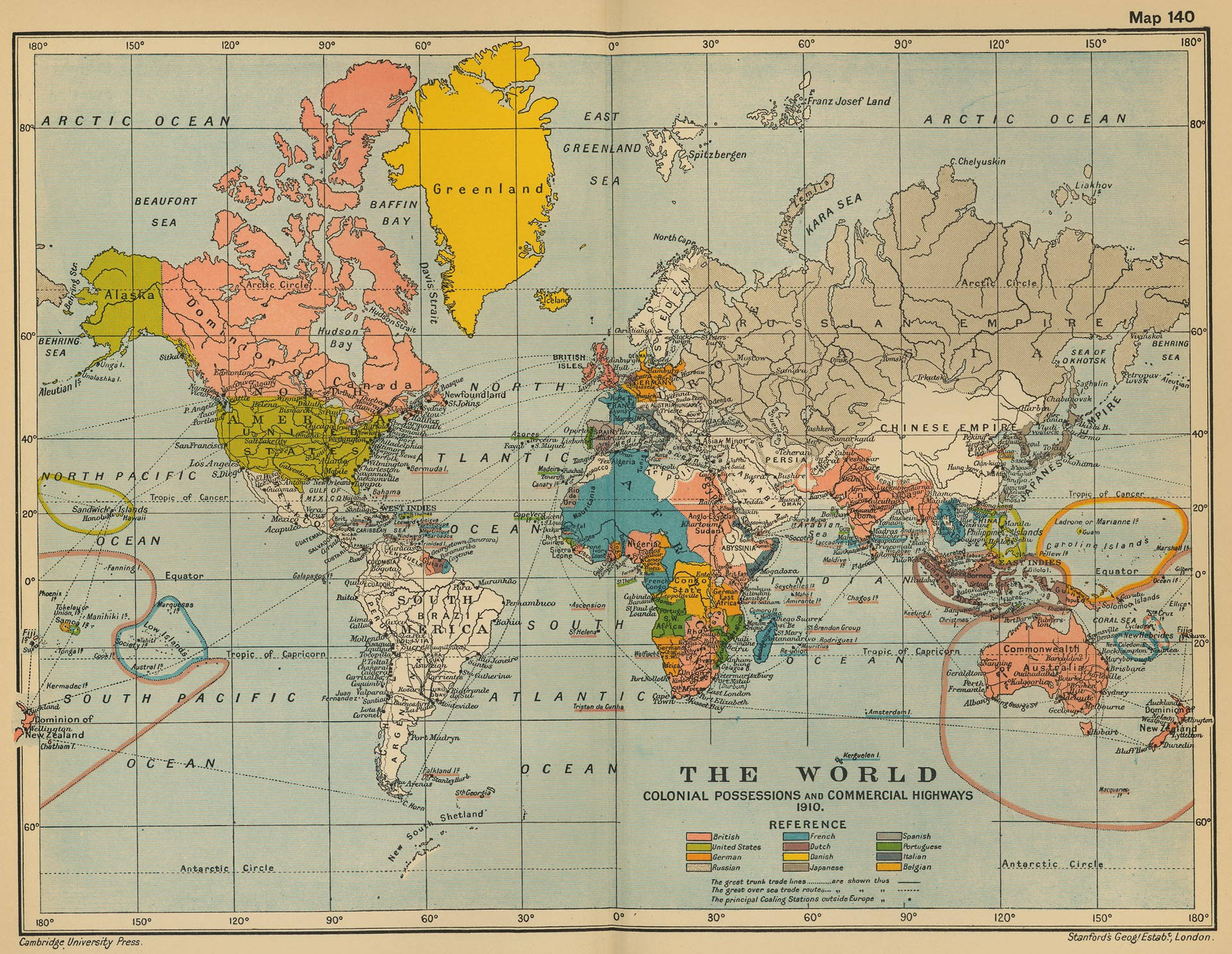 Vintage World Map1910 Background