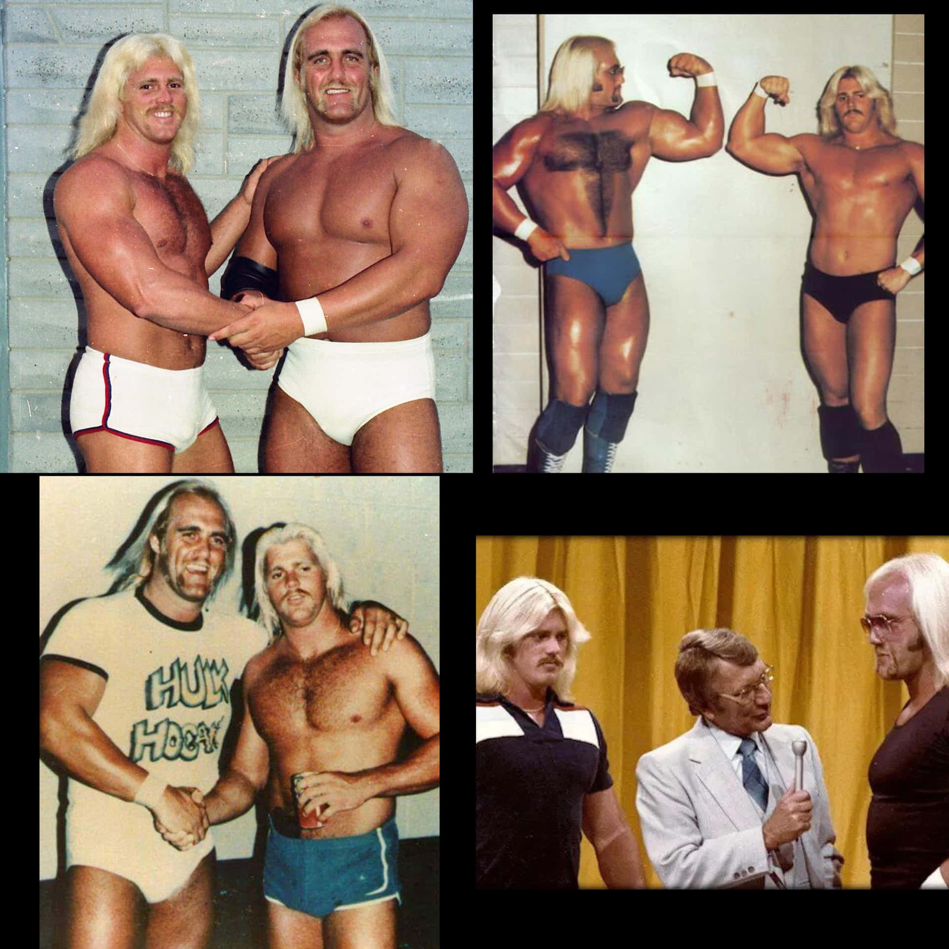 Vintage_ Wrestling_ Duo_ Collage Background