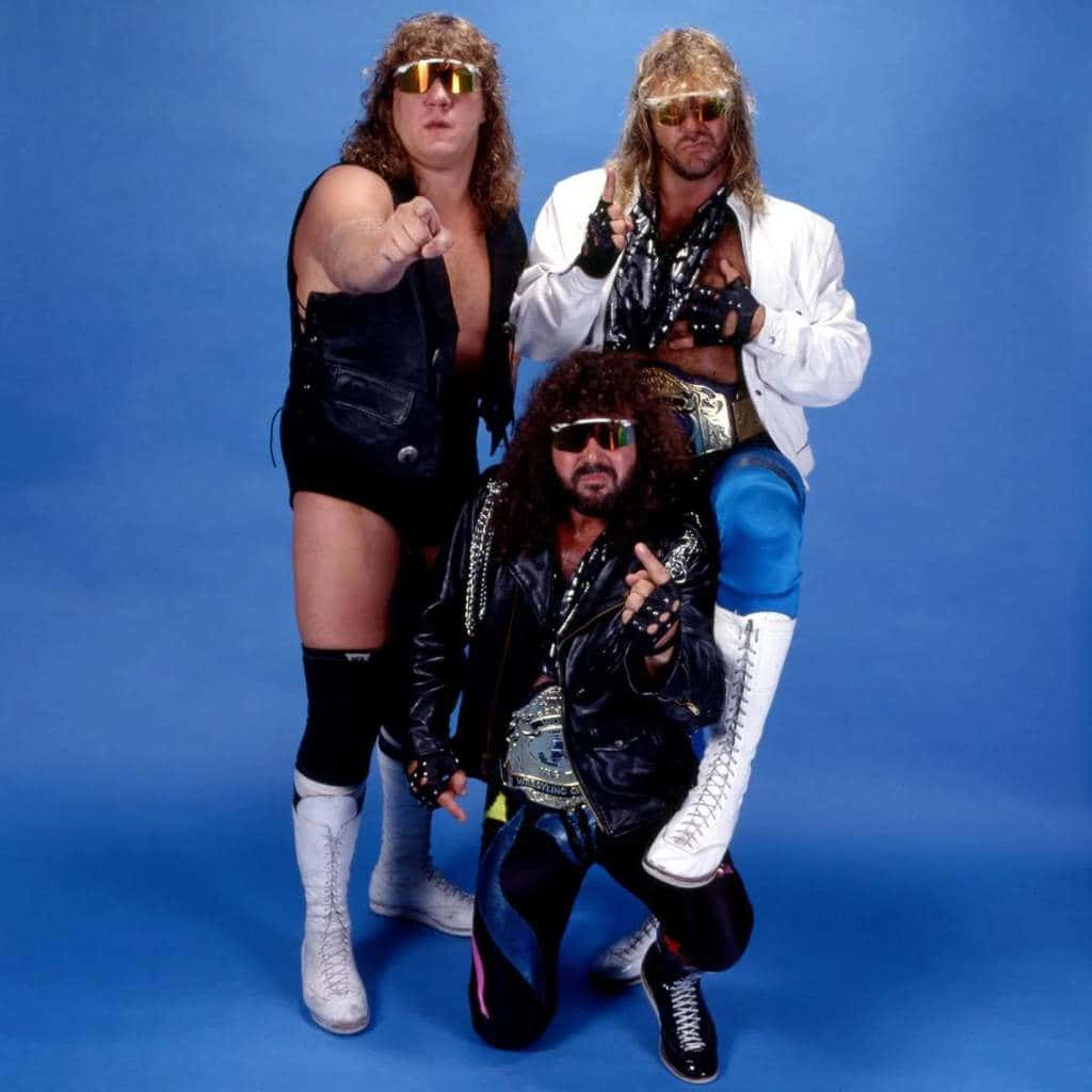 Vintage_ Wrestling_ Trio_ Pose Background