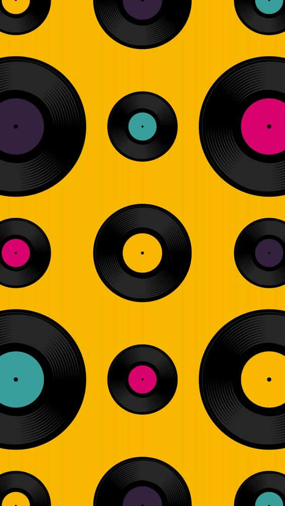 Vinyl Record Pattern Yellow