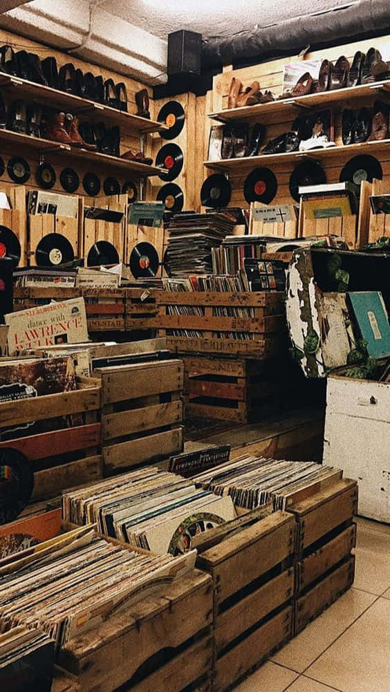 Vinyl Record Store Background