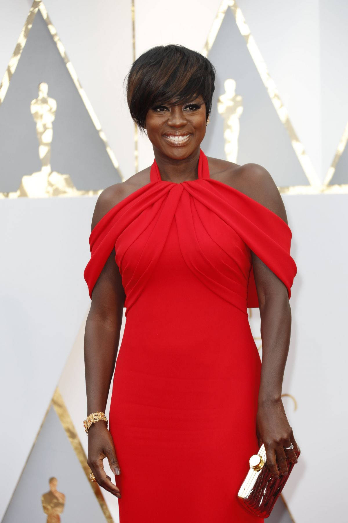 Viola Davis Off Shoulder Gown Oscars Background