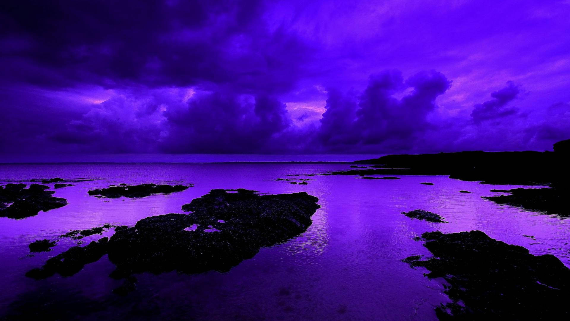 Violet Aesthetic Beach Night Sky Background