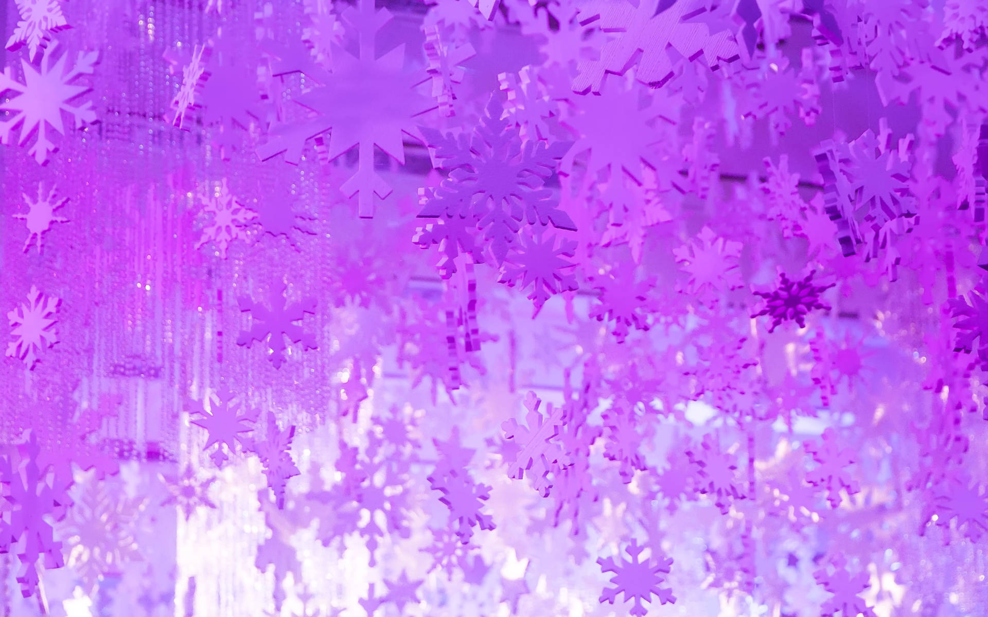 Violet Aesthetic Snowflakes Background