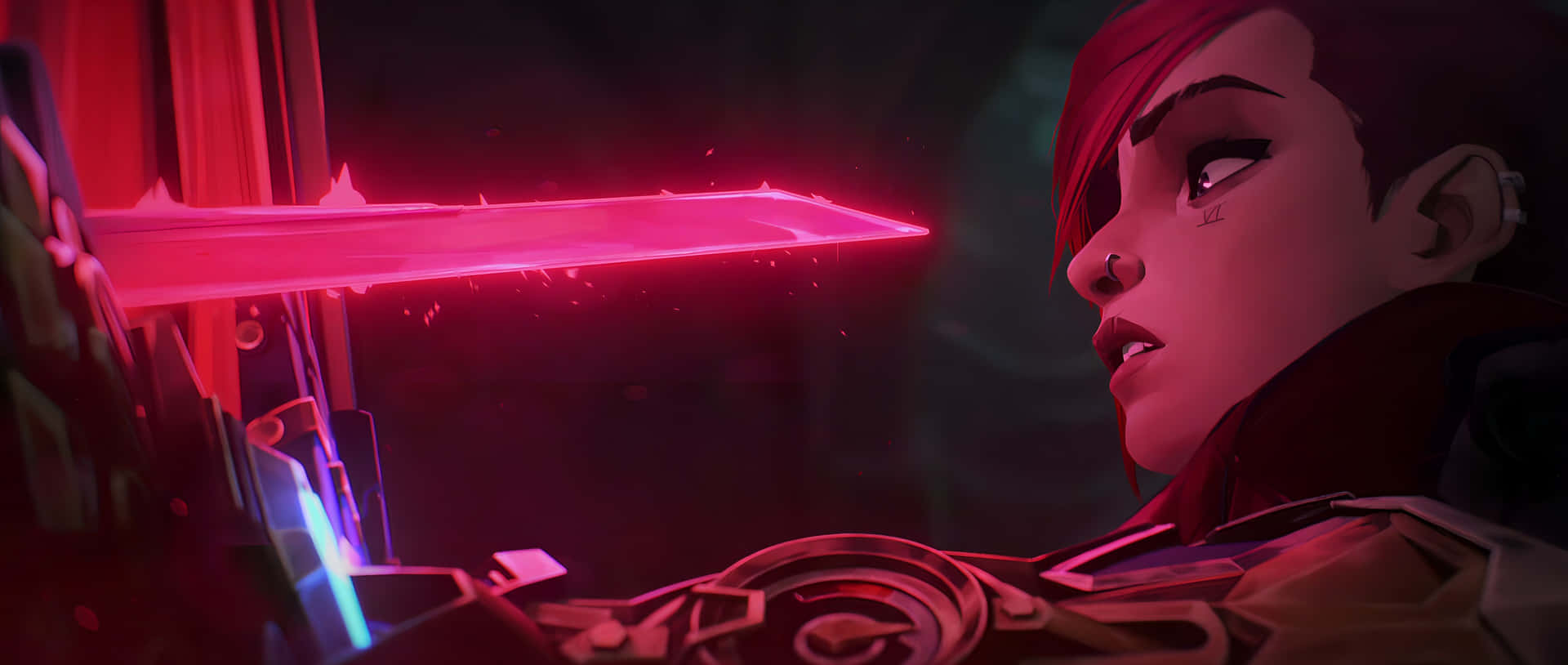 Violet Arcane Dodging Laser Blade Background