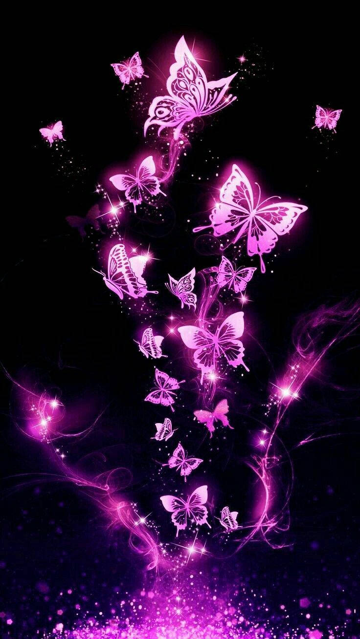 Violet Butterflies Pretty Phone Background
