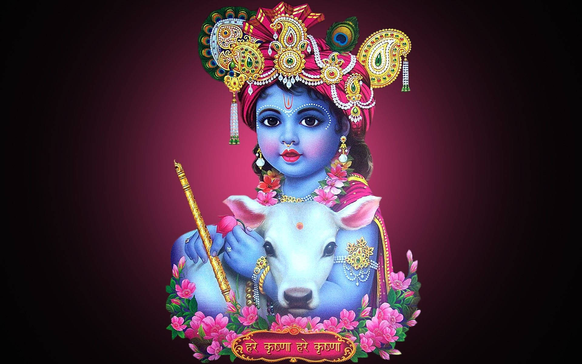 Violet Child Krishna Art Background