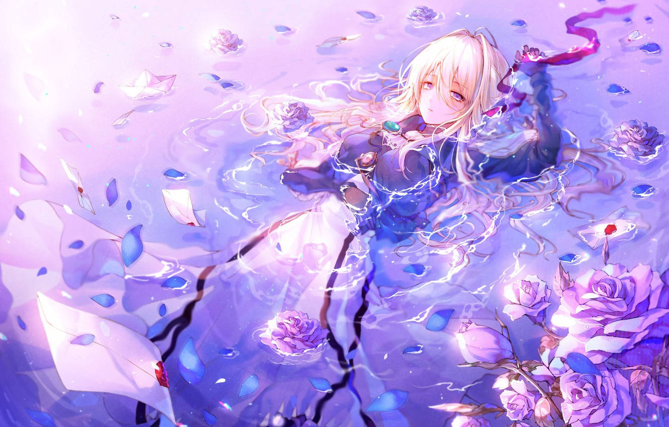 Violet Evergarden In Purple Water