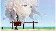 Violet Evergarden With Face At Sky Background