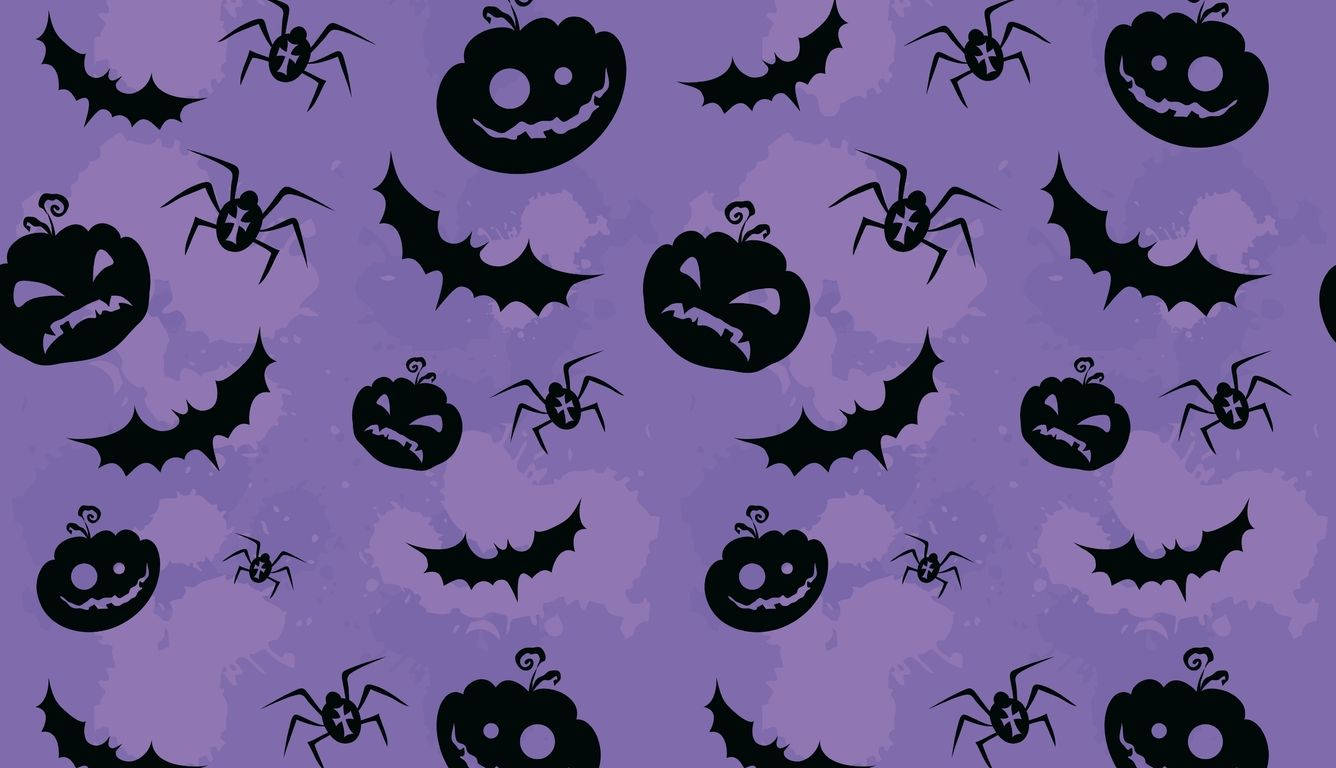 Violet Halloween Laptop Pattern Background