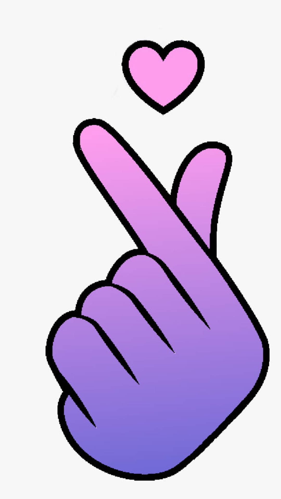 Violet Saranghae Finger Heart Icon Background