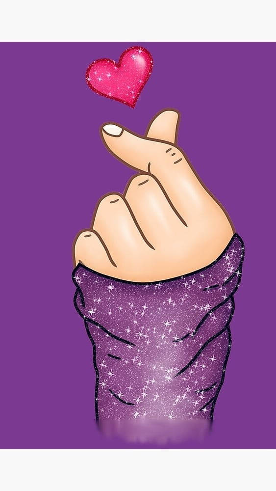 Violet Saranghae Finger Heart Background