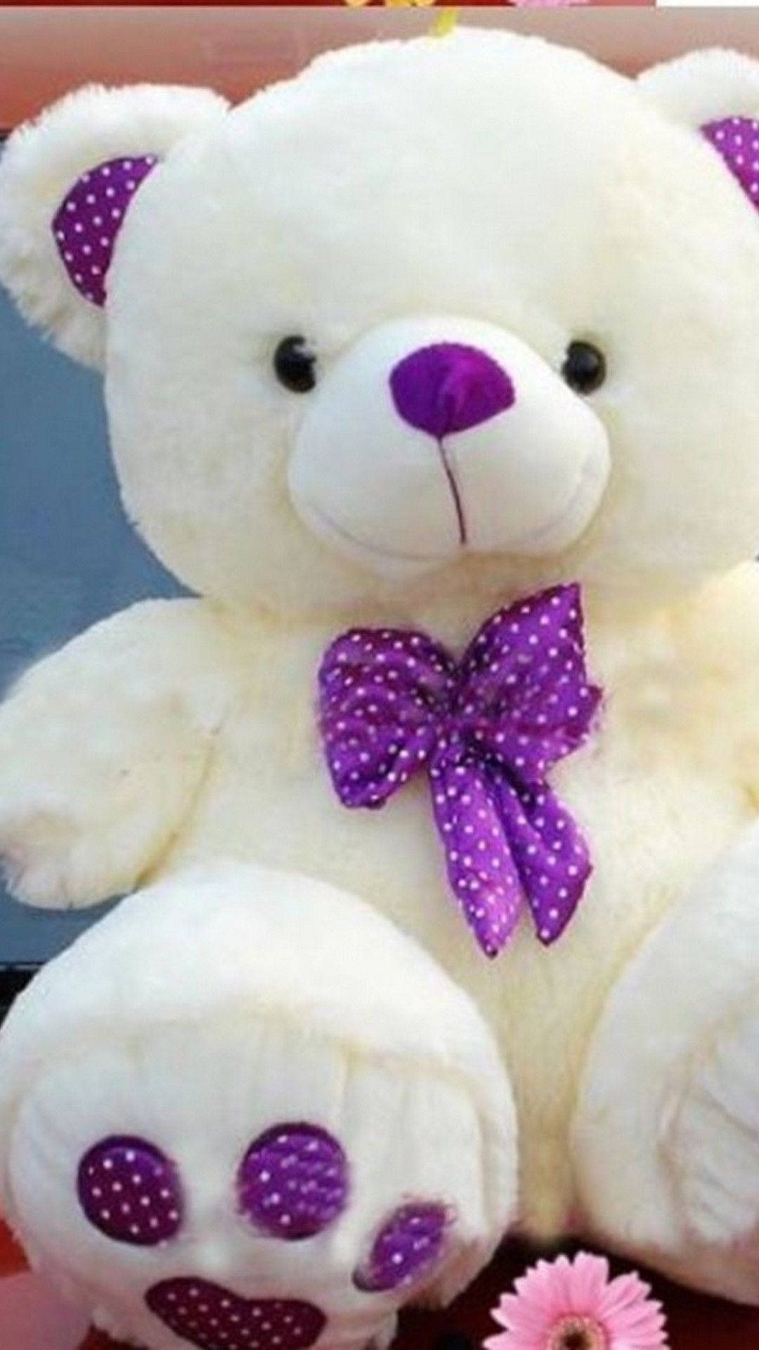 Violet Teddy Bear Background