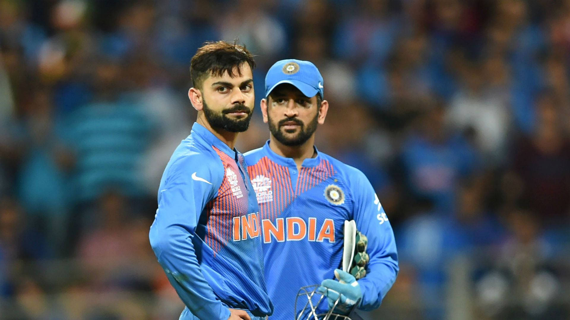 Virat_ Kohli_and_ M S_ Dhoni_ Indian_ Cricket_ Team Background