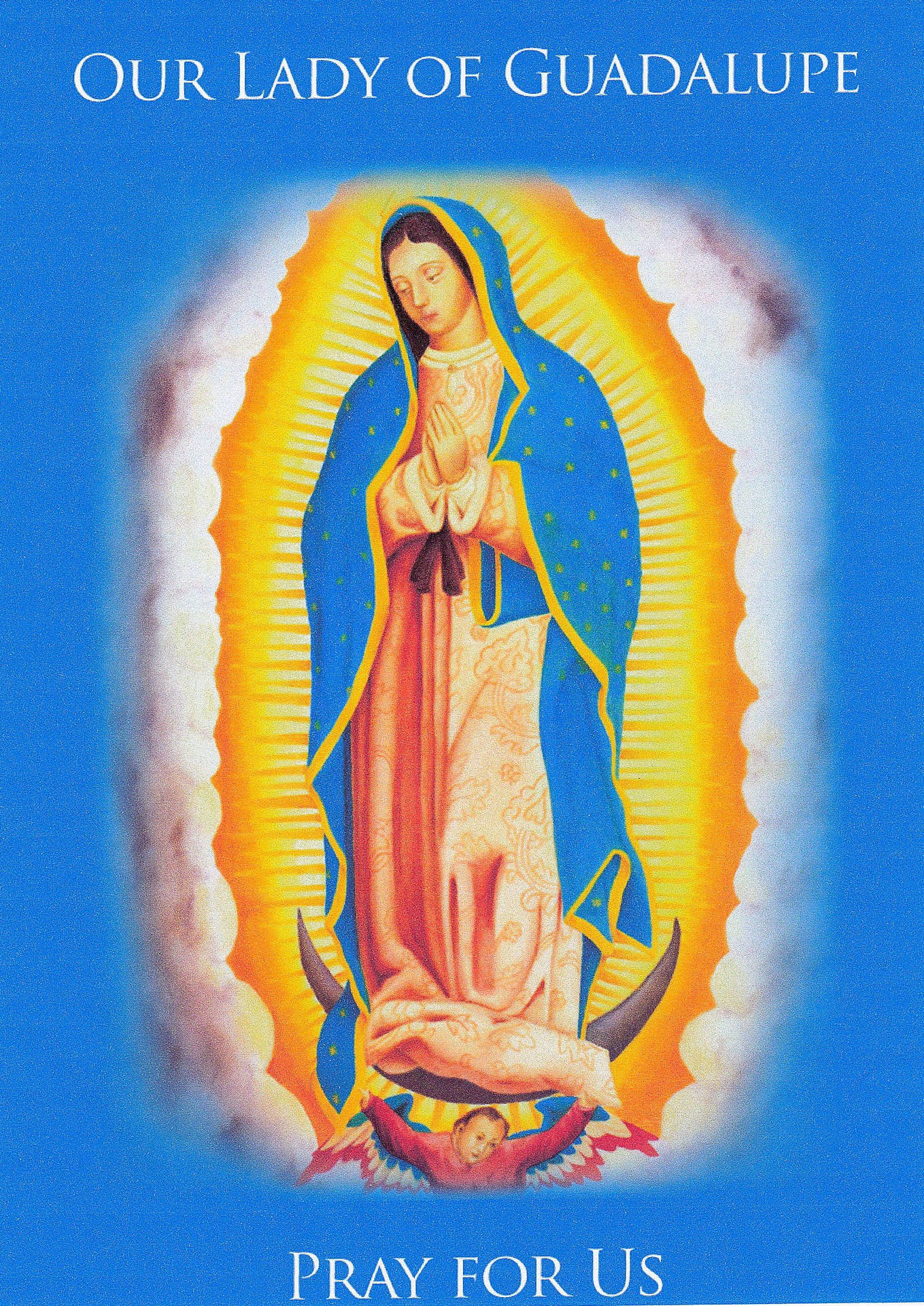 Virgen De Guadalupe Blue Poster Background