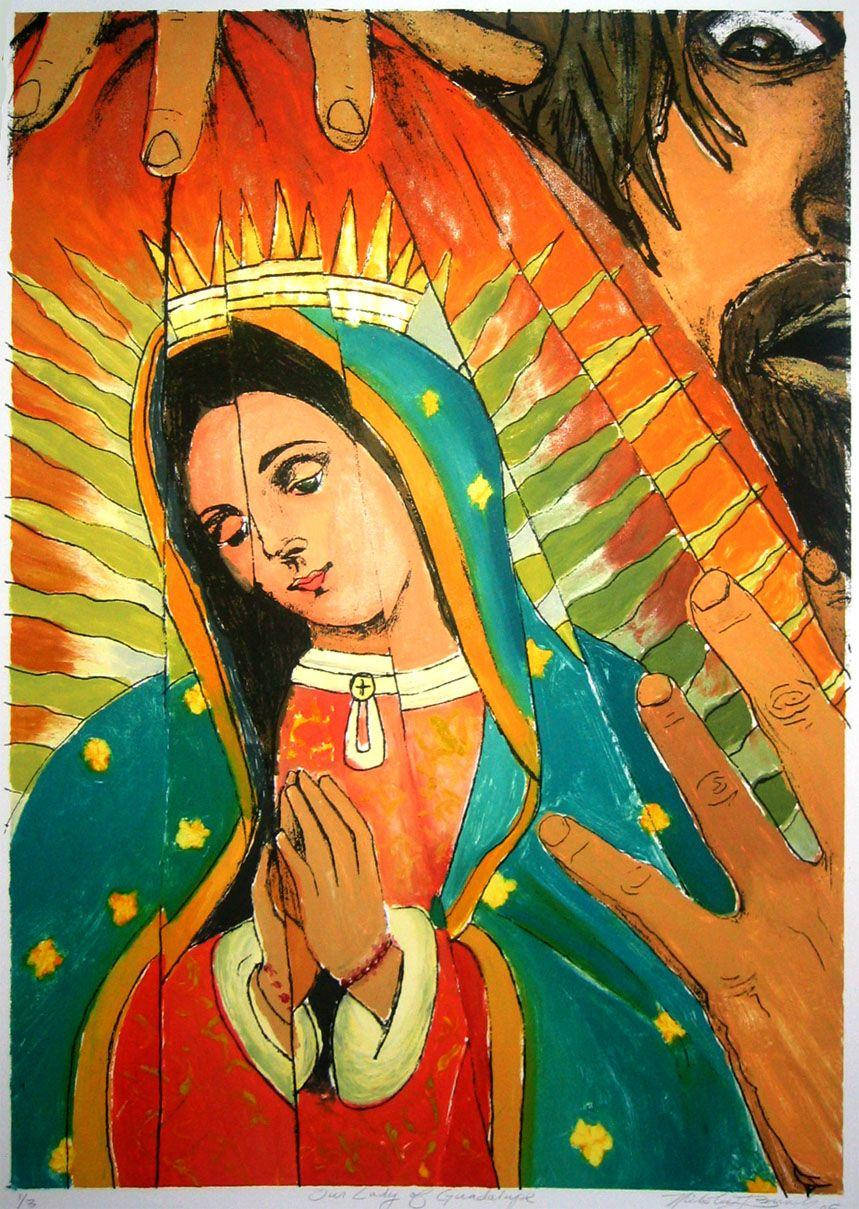 Virgen De Guadalupe Man Peeking Background