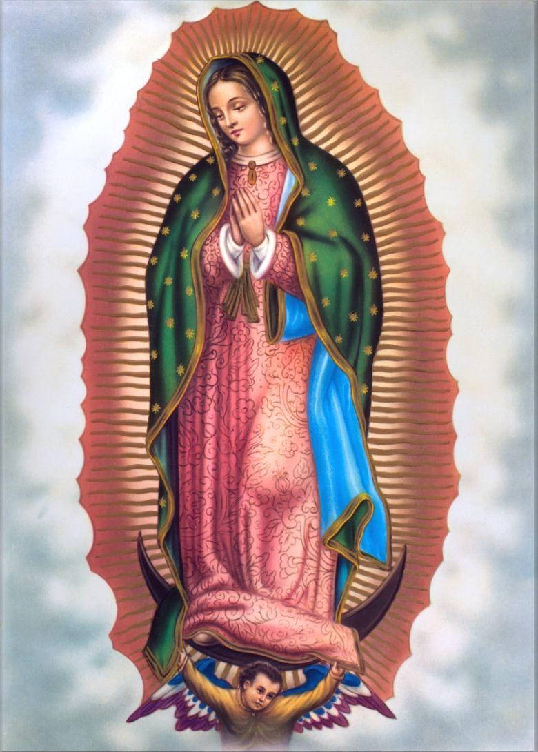 Virgen De Guadalupe On Bright Clouds