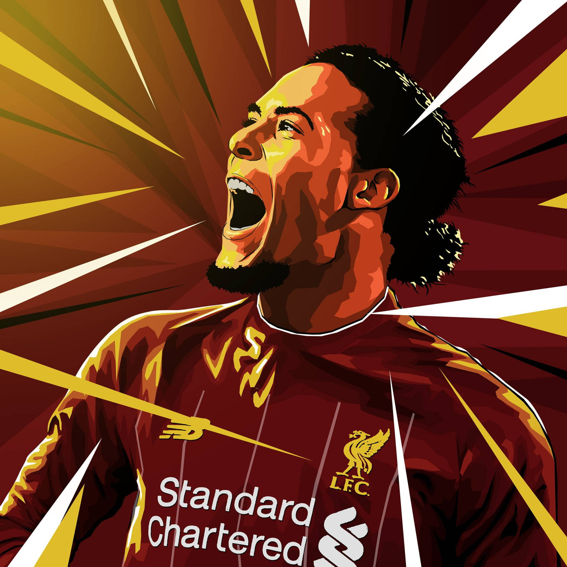 Virgil Van Dijk Digital Drawing Background