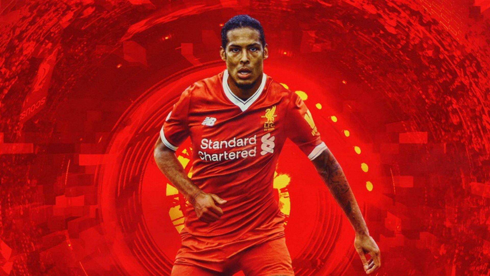 Virgil Van Dijk In Action Art Background