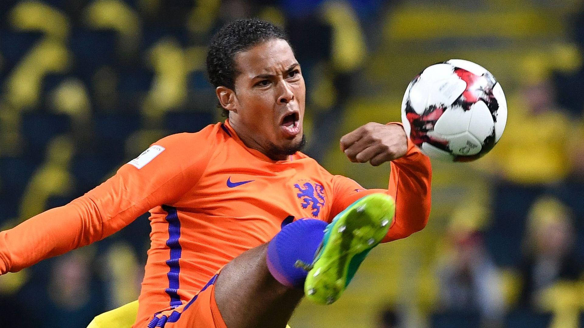 Virgil Van Dijk Kicking The Ball